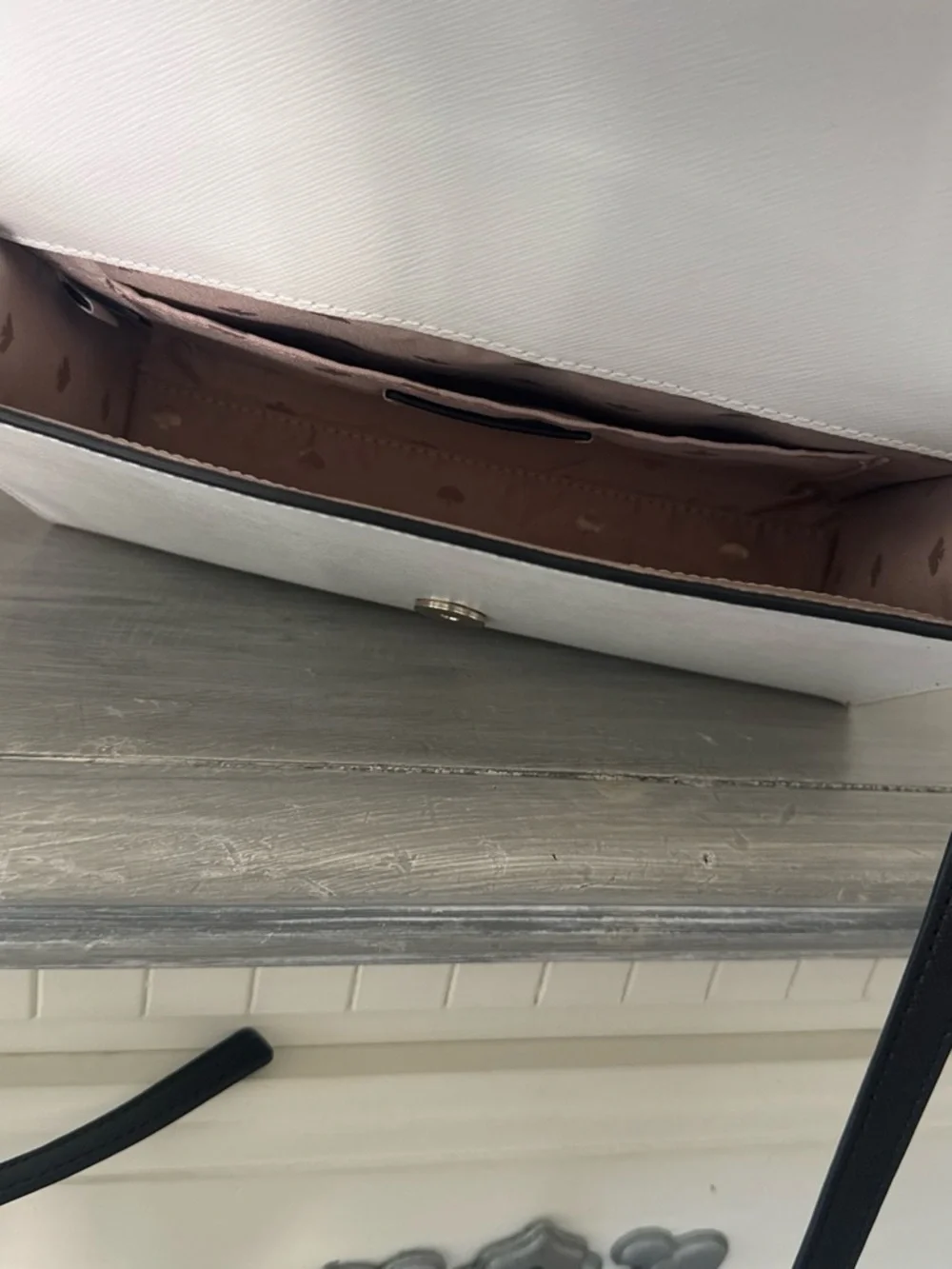 kate spade Two-Tone Crossbody in Blush Pink and White with Black Strap